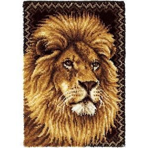 Wonder Art Caron LION Latch Hook Kit 4497 Partially Completed / Finished Jungle
